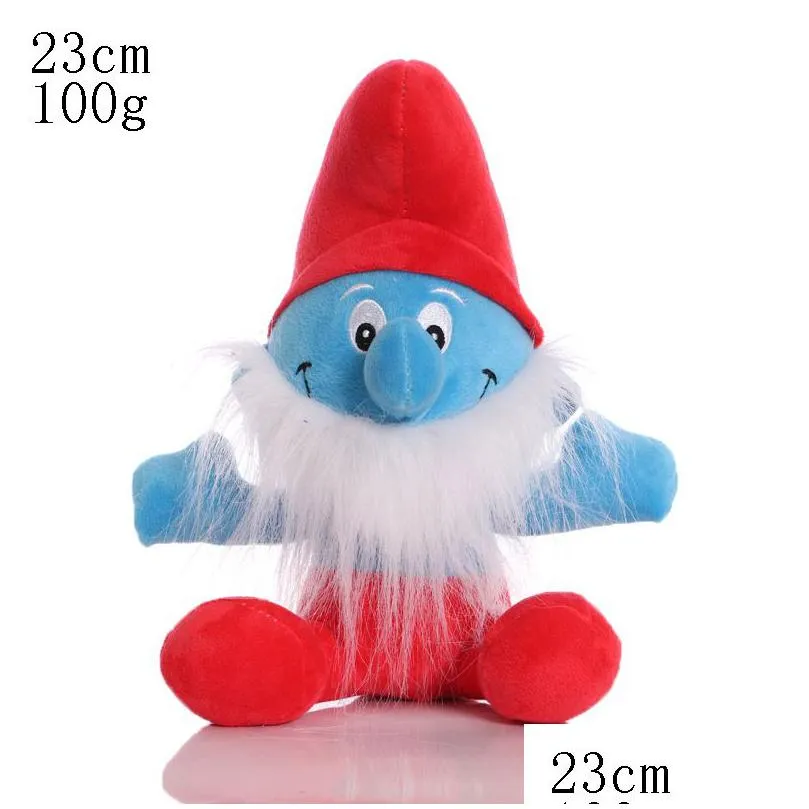 23Cm 6 Styles Cute Stuffed Plush Animal Toys Smurf Dolls Boys Animation Around Gift Home Accessories Children Christmas Dhciy