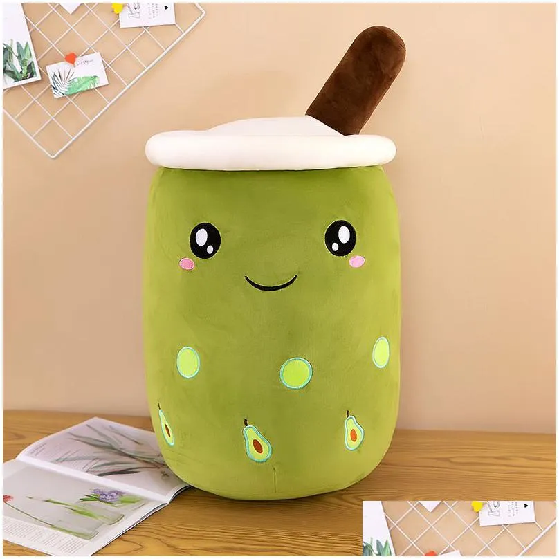 New Ccreative Fruit Milk Tea Cup Plush Toy Cute Cartoon Slee Pillow Wholesale Dhofm