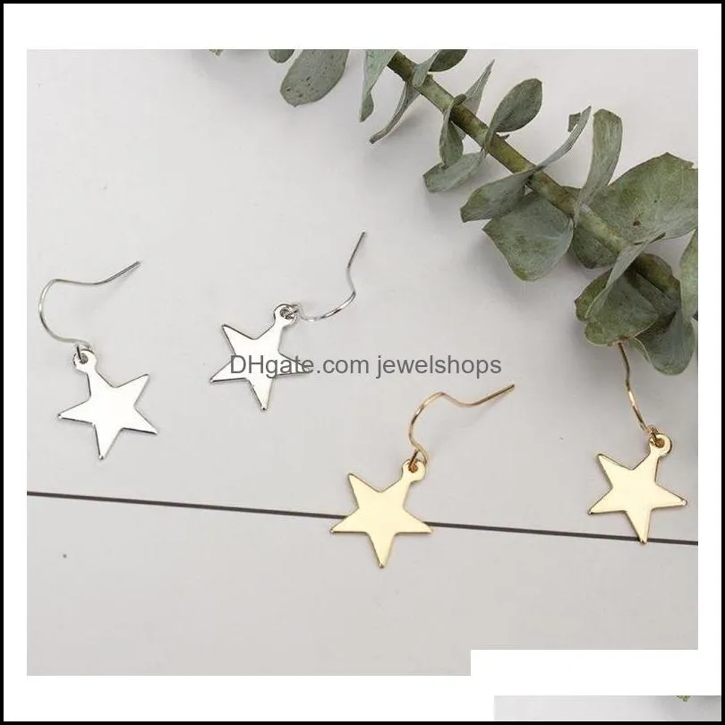 Europe And The United States Minimalist Simple Wild Geometric Girl Floral Cute Five-Pointed Star Earrings Earrings Eawholesale Rknqm