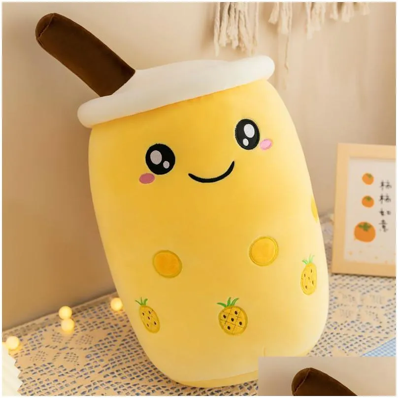 New Ccreative Fruit Milk Tea Cup Plush Toy Cute Cartoon Slee Pillow Wholesale Dhofm