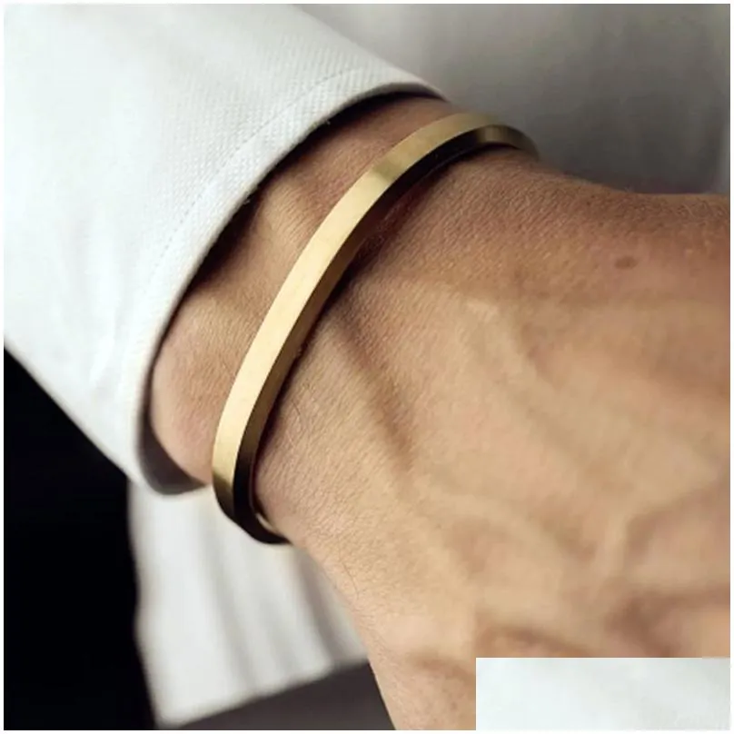 cuff bracelets bangles men women stainless steel gold love  unisex pulseras luxury fashion jewelry gift valentines day