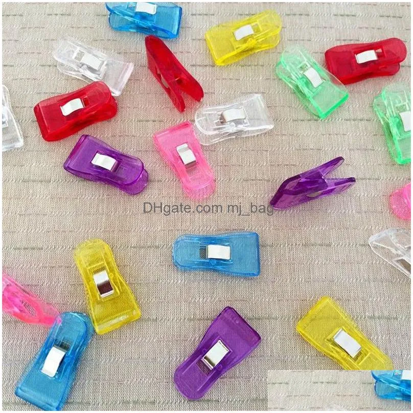 Craft Tools 1000Pcs/Lot Sewing Clips Mticolor Plastic Fabric Clamps Patchwork Craft Clothing Holder Quilting Clip Home Garden Arts, Cr Dhdyu