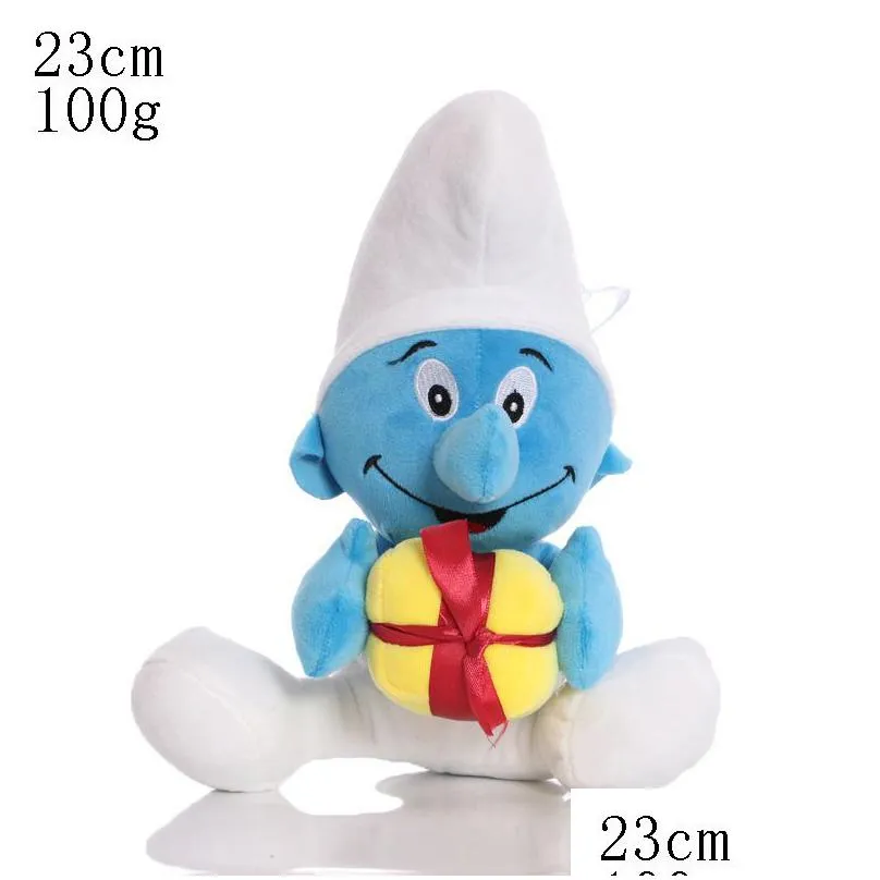 23Cm 6 Styles Cute Stuffed Plush Animal Toys Smurf Dolls Boys Animation Around Gift Home Accessories Children Christmas Dhciy