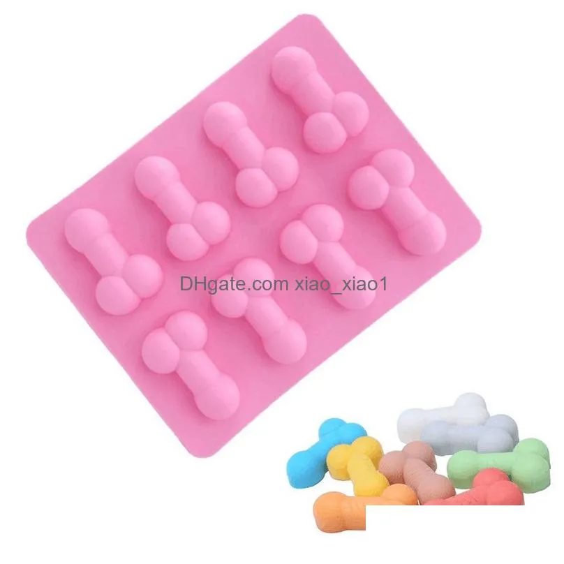 silicone ice mold funny candy biscuit ice mould tray bachelor party jelly chocolate cake molds household 8 holes baking tools moulds