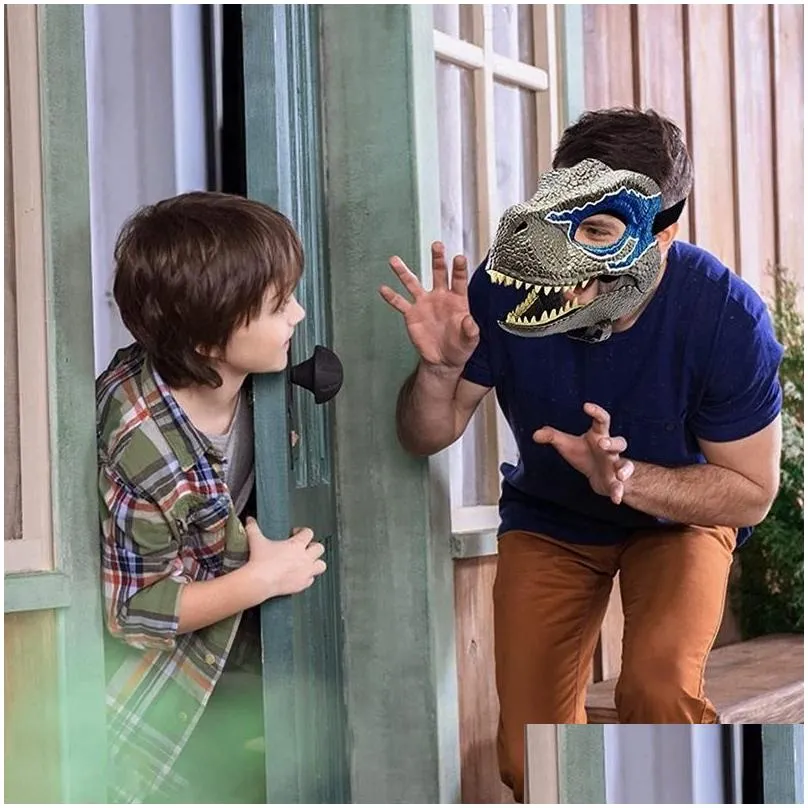 3d dinosaur mask role play props performance headgear jurassic world raptor dinosaur dino festival carnival gifts 220704