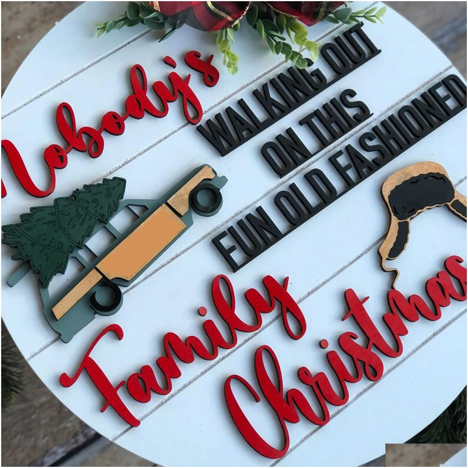 Christmas Decorations Christmas Decorations National Lampoons Vacation Theme Door Hanger Lampoon Home Garden Festive Party Supplies Dhf3Y