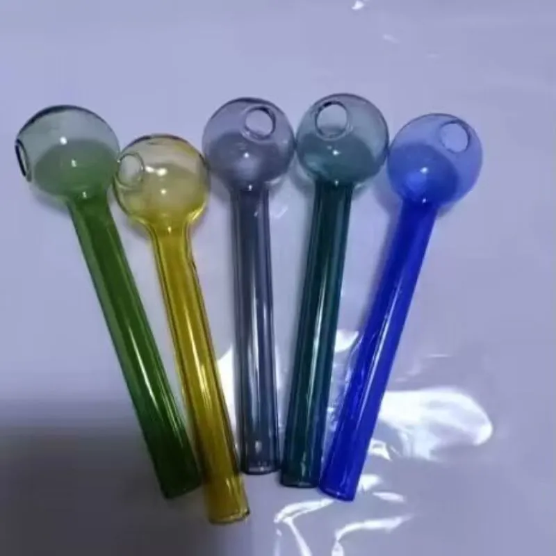 4inch colorful smoking accessories 30mm ball thick tube smoking pipes tobcco herb glass oil nails pyrex glass oil burner pipe