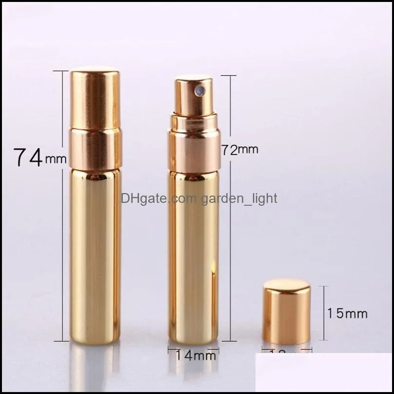 5ml mini electroplated uv glass half cover spray perfume bottle travel portable shading small sample bottles gold silver black