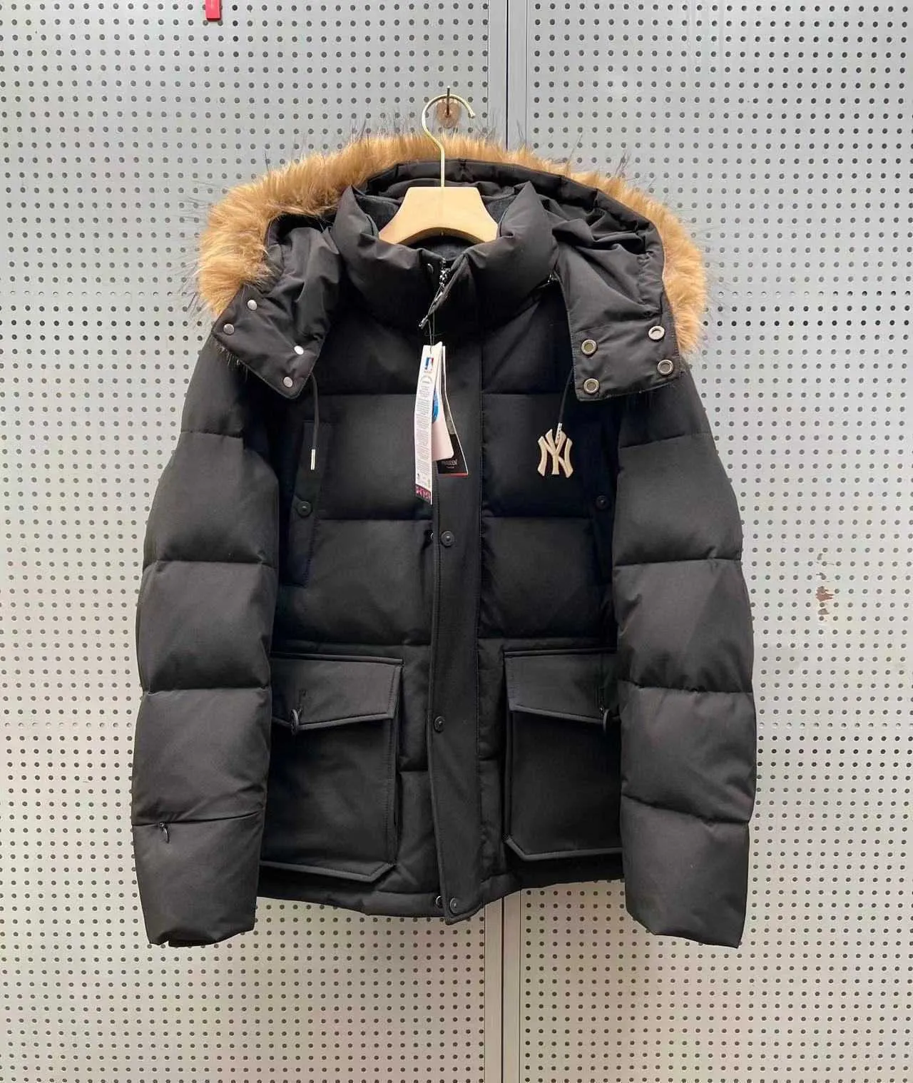  Down and Parka Women`s Baseball Coat Goose Large Collar Hoodie Warm Chest Label 9f01