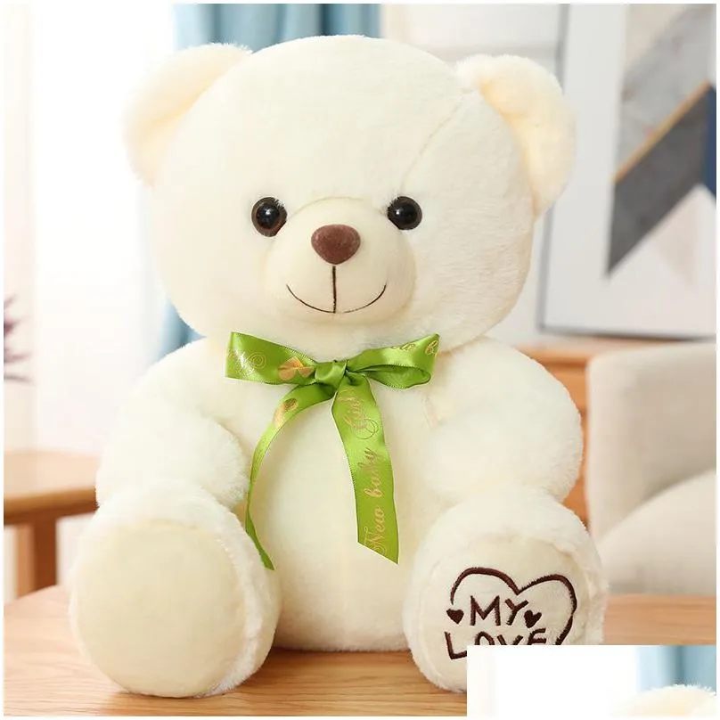 Cute Sitting Posture Small Teddy Bear Plush Toy Butterfly Festival Ribbon Hing Doll Childrens Rag Throw Pillow 25Cm Dhgry