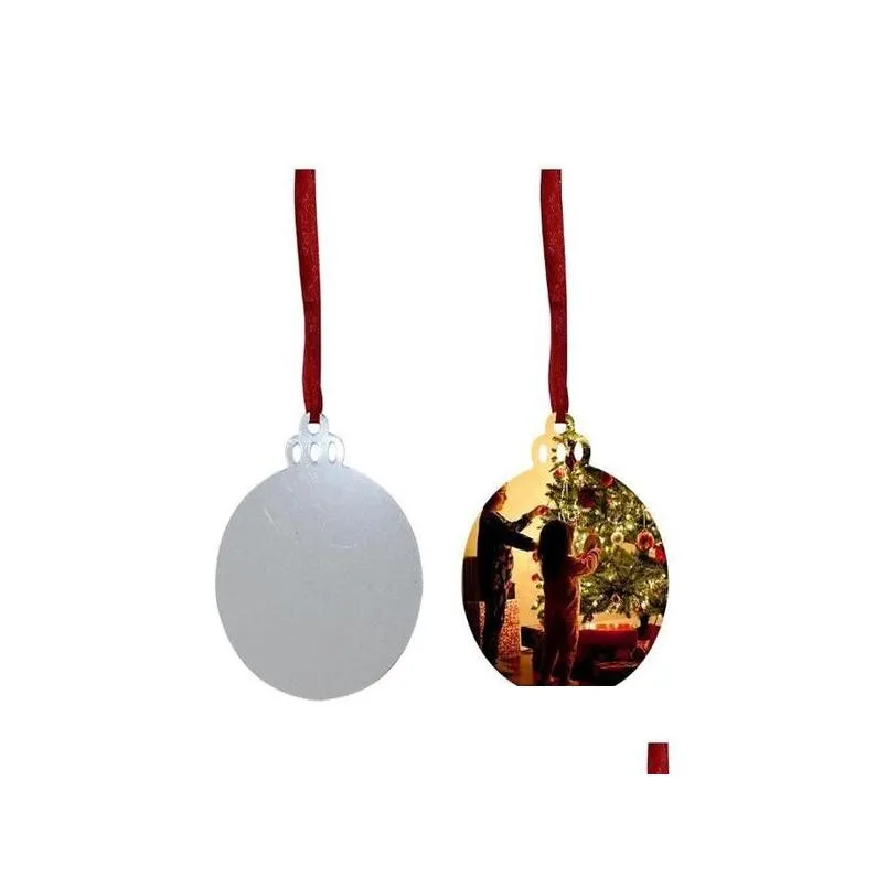 christmas tree pendant sublimation blank double-sided aluminum plate metal hanging tag