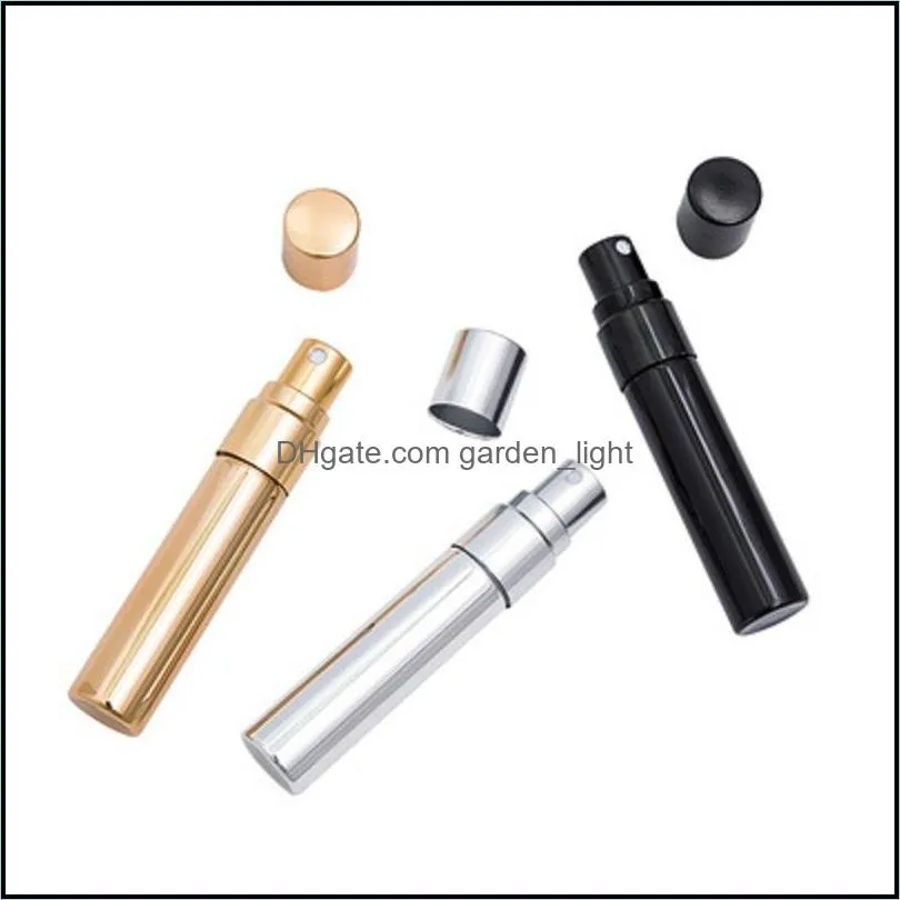 5ml mini electroplated uv glass half cover spray perfume bottle travel portable shading small sample bottles gold silver black