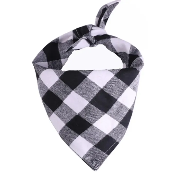 Dog Bandana Christmas Plaid Single Layer Pet Scarf Triangle Bibs Kerchief Pet Accessories Bibs for Small Medium Large Dogs Xmas Gifts