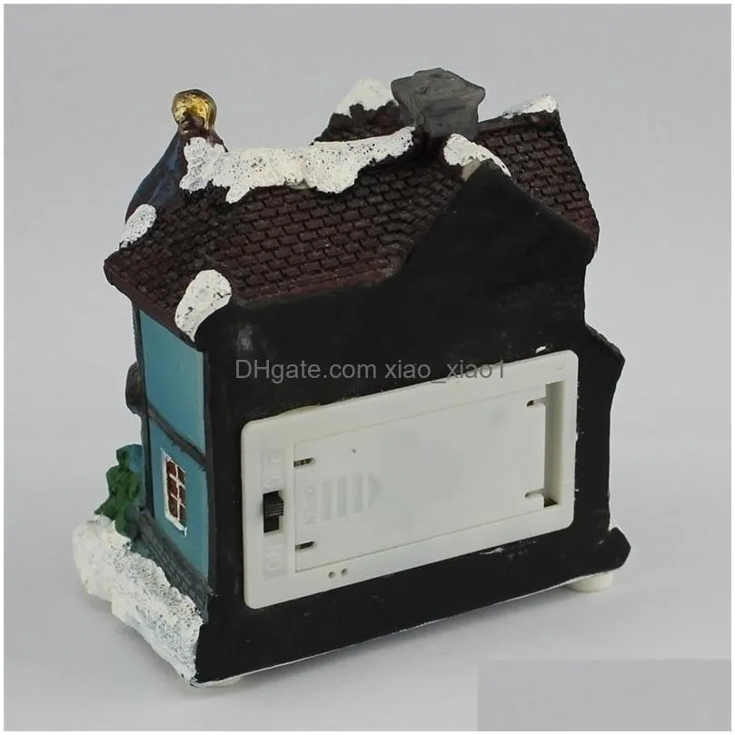 winter houses village with led fibre-optical light merry christmas decorations for home y201020