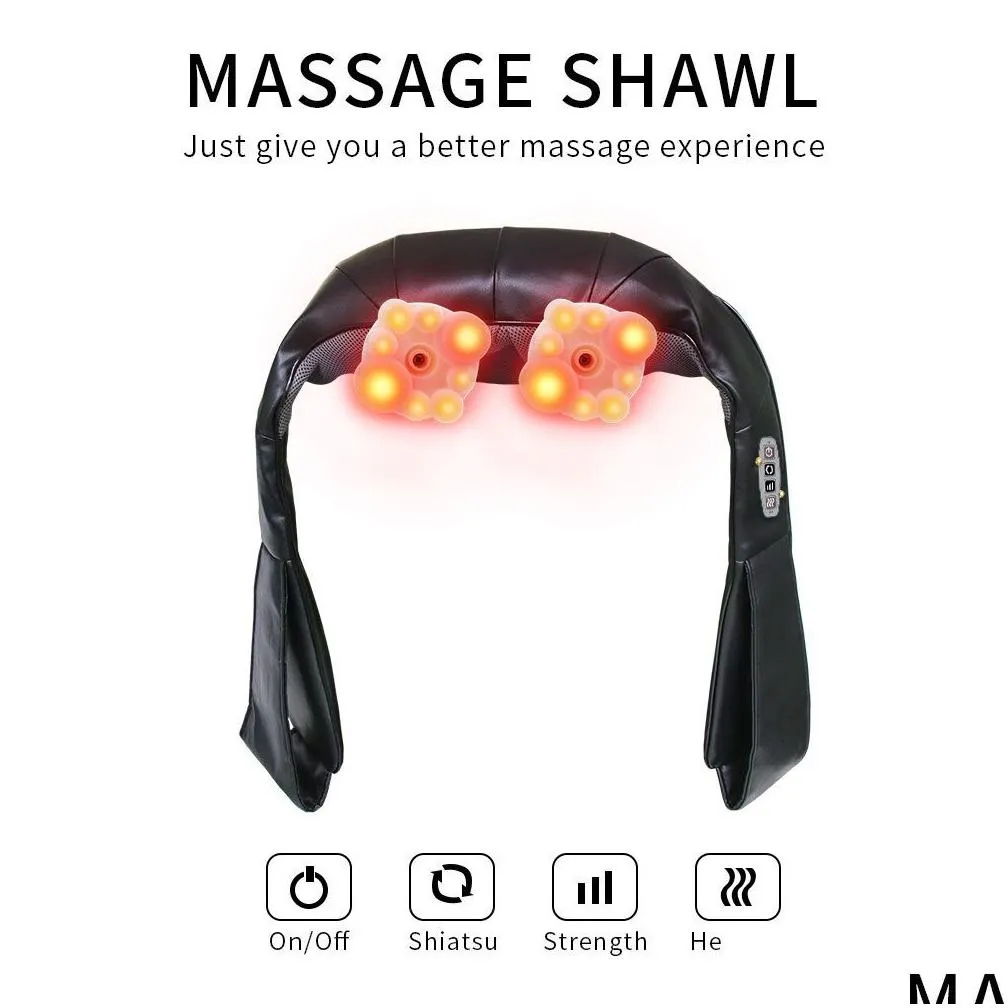 home car electric massager u shape shiatsu cervical back and neck massager multifunctional infrared heated massage relax machine