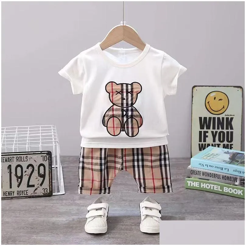 clothing sets 2pcs children tracksuits summer solid kids shorts t-shirts set toddler boy clothes suits girl outfits baby