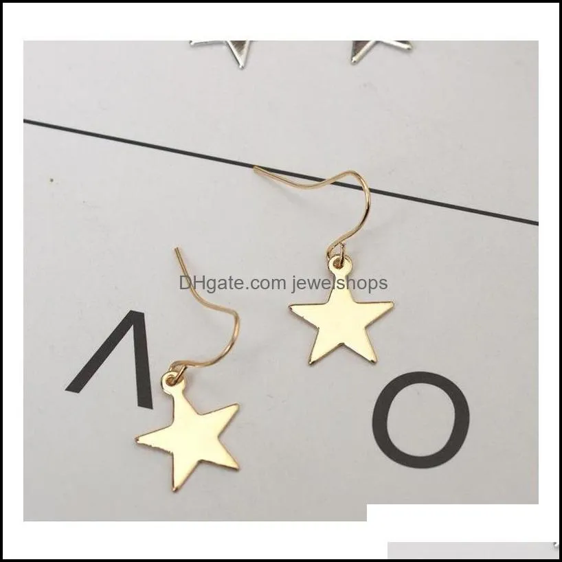 Europe And The United States Minimalist Simple Wild Geometric Girl Floral Cute Five-Pointed Star Earrings Earrings Eawholesale Rknqm