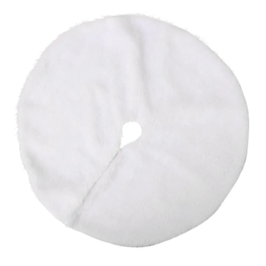 christmas decorations tree skirt round snowy white plush velvet ornaments holiday party decoration 30.5/35.5/48 inch1