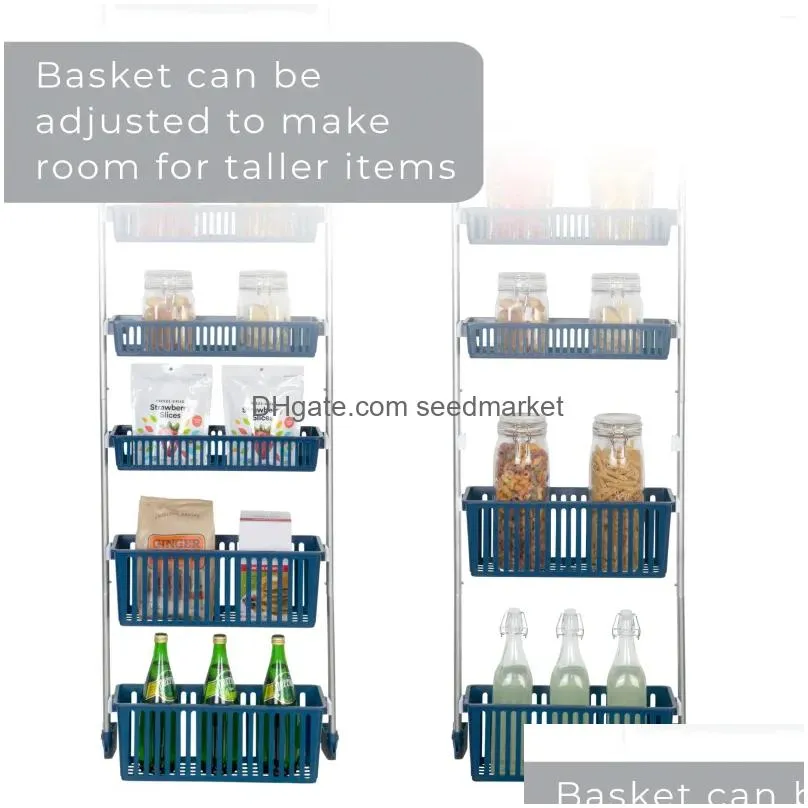 storage boxes navy over-the-door 8-tier pantry organizer with 2 deep 6 full baskets