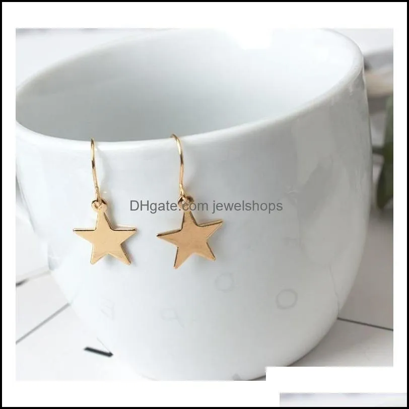 Europe And The United States Minimalist Simple Wild Geometric Girl Floral Cute Five-Pointed Star Earrings Earrings Eawholesale Rknqm