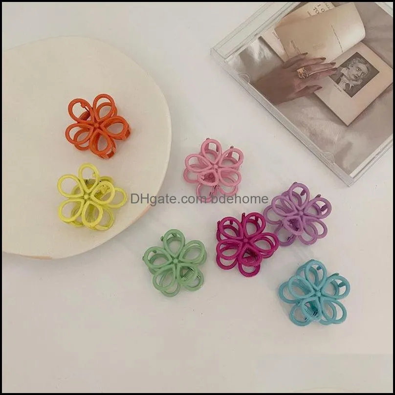 fashion women girls small hair claw cute candy color flower hair jaw clip girls hairpin hair accessories 2209 t2