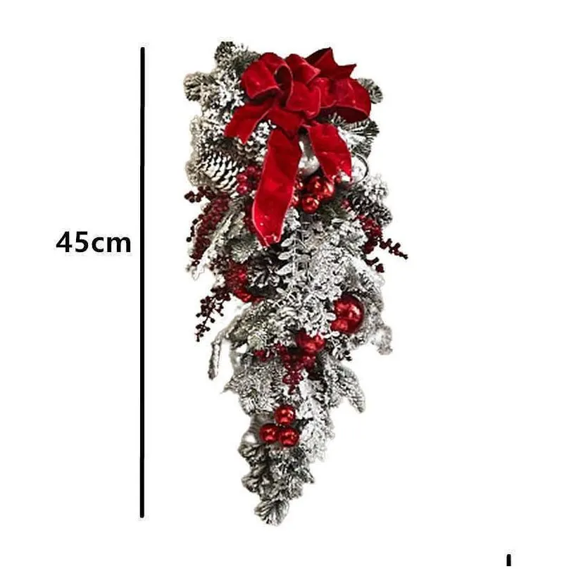 Christmas Decorations Christmas Decorations 20 30Cm The Cordless Prelit Red And White Holiday Trim Front Door Wreath Wedding Party Dec Dhkja