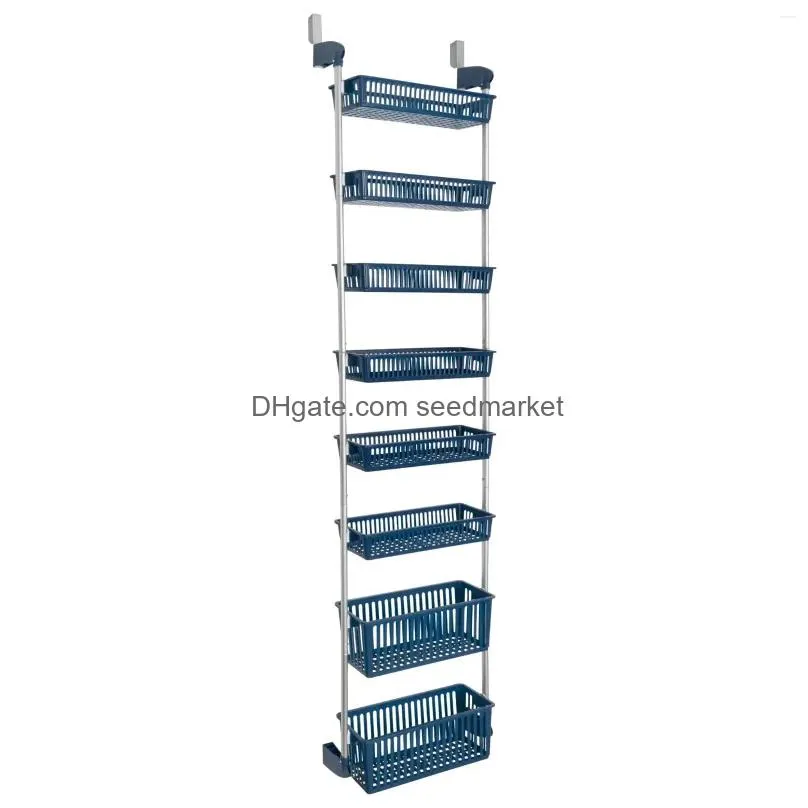 storage boxes navy over-the-door 8-tier pantry organizer with 2 deep 6 full baskets