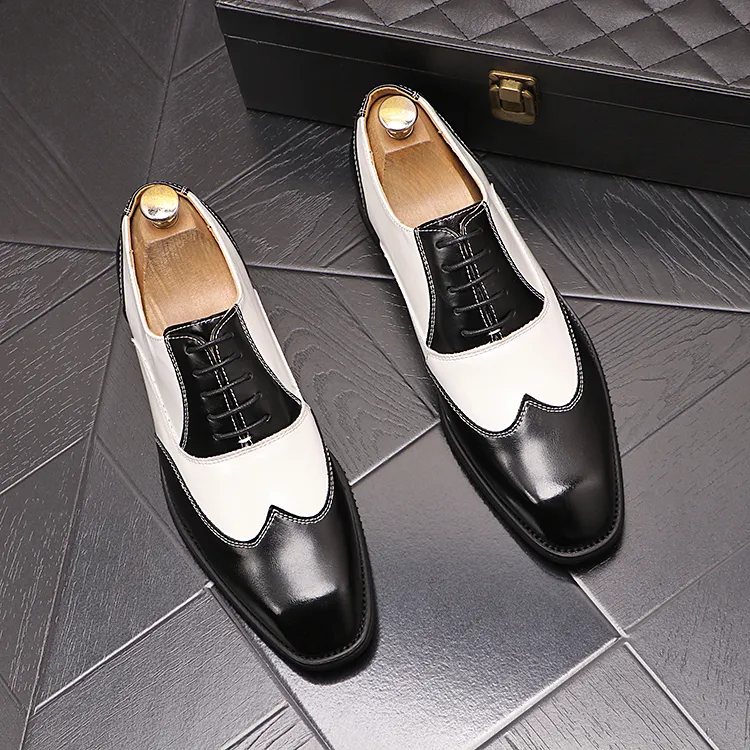 2024 New style Mens Shoe Dance Party Dress Shoes Patent Leather Pointed Toe Ceremony Wedding Shoes Men Black blue red loafers J157