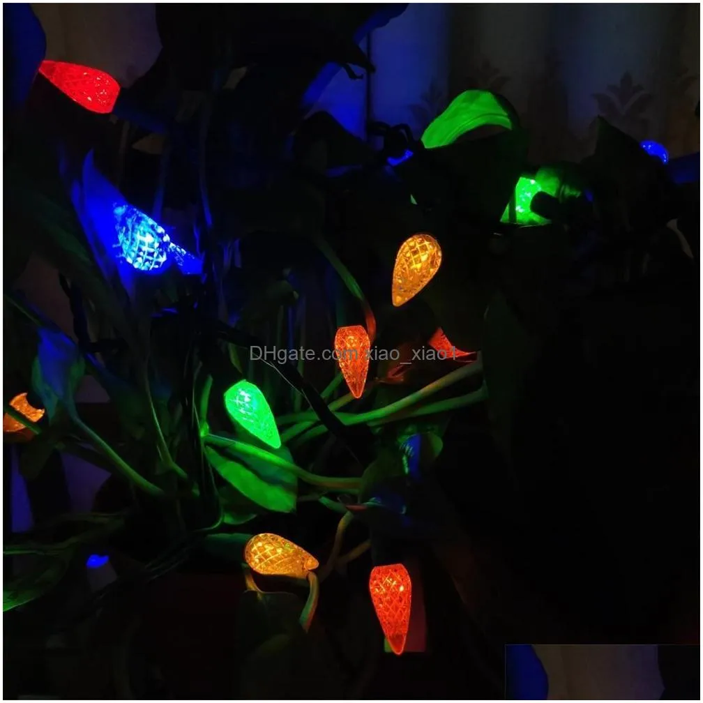 50 count c6 mini led lights multi color led string lights for outdoor christmas trees lighting decoration green wire ul listed y201020