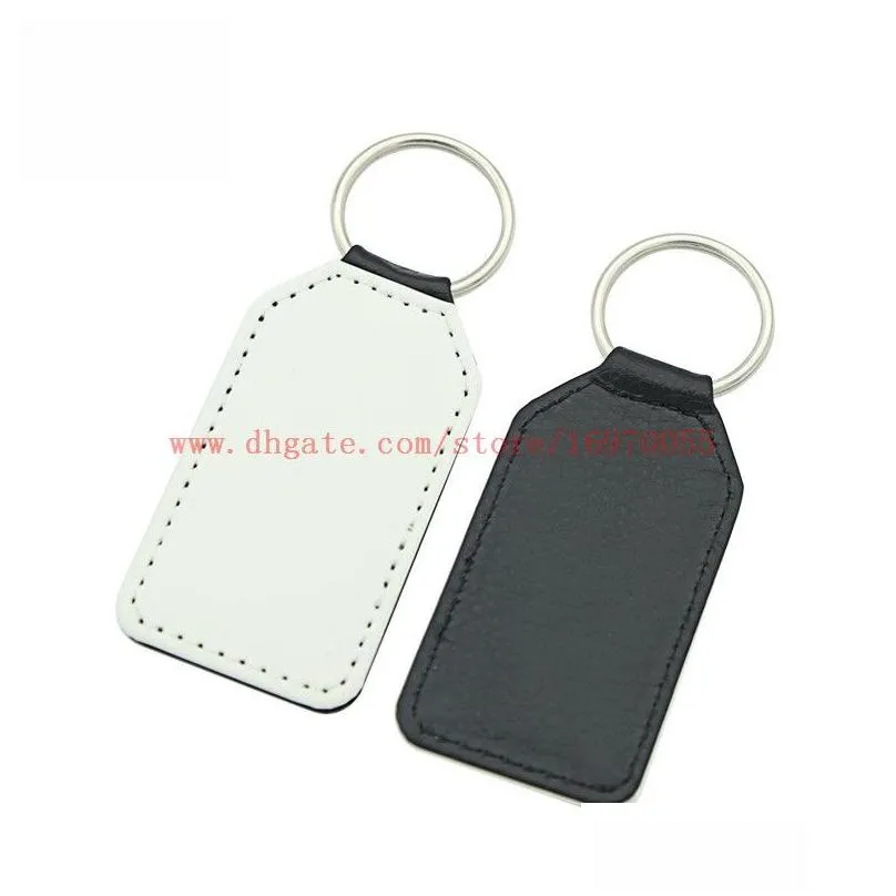  arrival sublimation blank leather keychains rectangle heart round key ring transfer printing leather materials