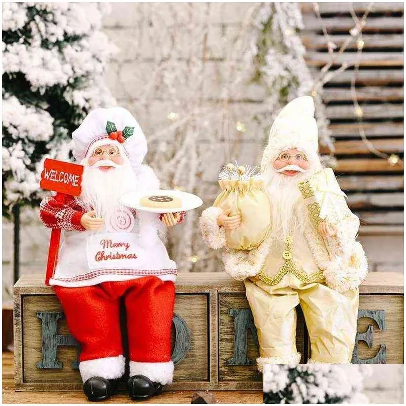 Christmas Decorations Christmas Decorations Santa Claus Doll Merry For Home 2022 Ornaments Xmas Navidad Gifts Happy New Year 2023 T220 Dhmu3