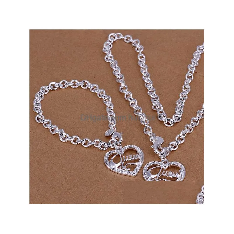 with tracking number most sell womens delicate gift jewelry 925 silver plated mix jewelry set 10252176