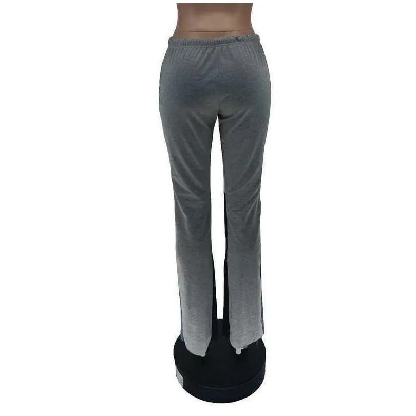 women stacked black sweat pants designer sports leggings cargo pants jeans fashion letter printed loose drawstring sweatpants
