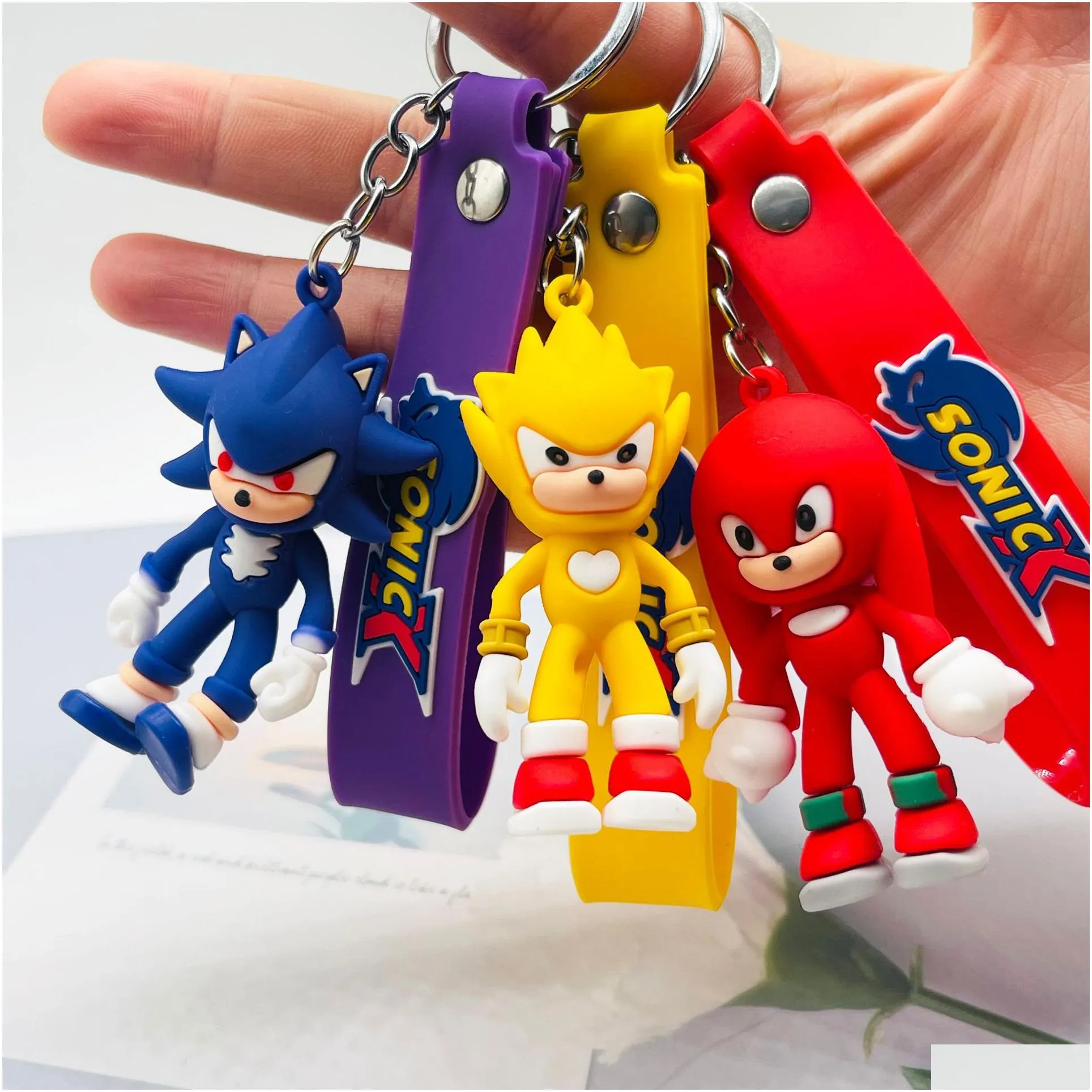 New Supersonic Sonic Pvc Keychain Cartoon Couple Bag Pendant Student Gift Dhs7Q