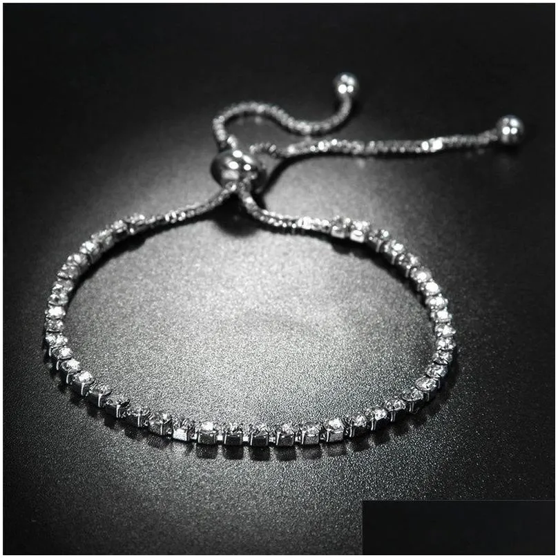 4 colors luxury 925 sterling silver shining cubic zirconia diamond bracelets couple bracelet fashion jewelry 1pcs