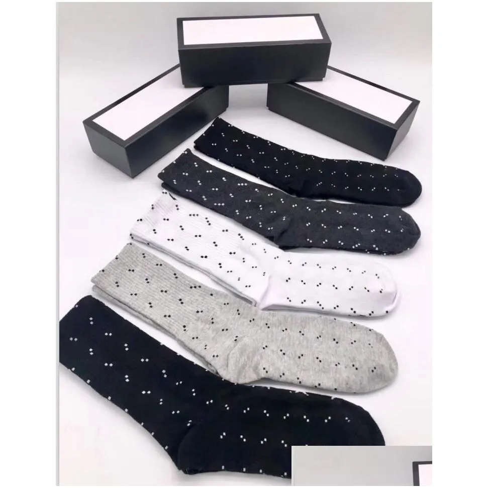 21ss luxur socks for mens and womens sport long sock 100% cotton wholesale couple 5 pcs with box