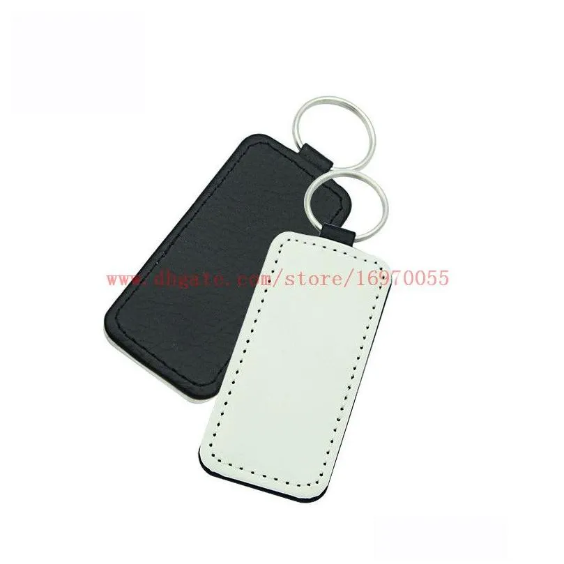  arrival sublimation blank leather keychains rectangle heart round key ring transfer printing leather materials