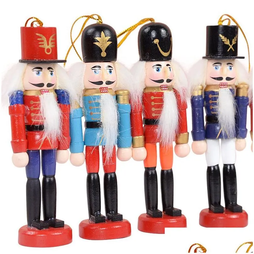 christmas decorations 6pcs/box christmas nutcracker soldier ornament 11cm wooden nutcracker christmas tree decorations year gifts xmas