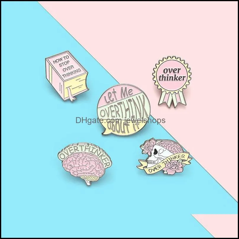 Enamel Brooches Pin Pink Skeleton Flower Metal Badges Funny Brooch Pins Gift 1480 E3