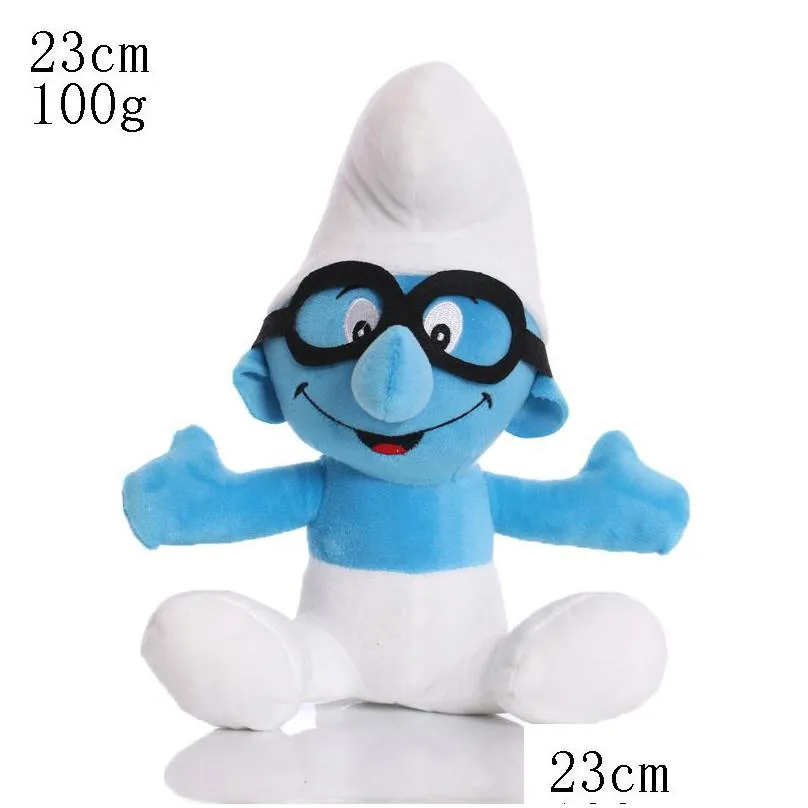 23Cm 6 Styles Cute Stuffed Plush Animal Toys Smurf Dolls Boys Animation Around Gift Home Accessories Children Christmas Dhciy