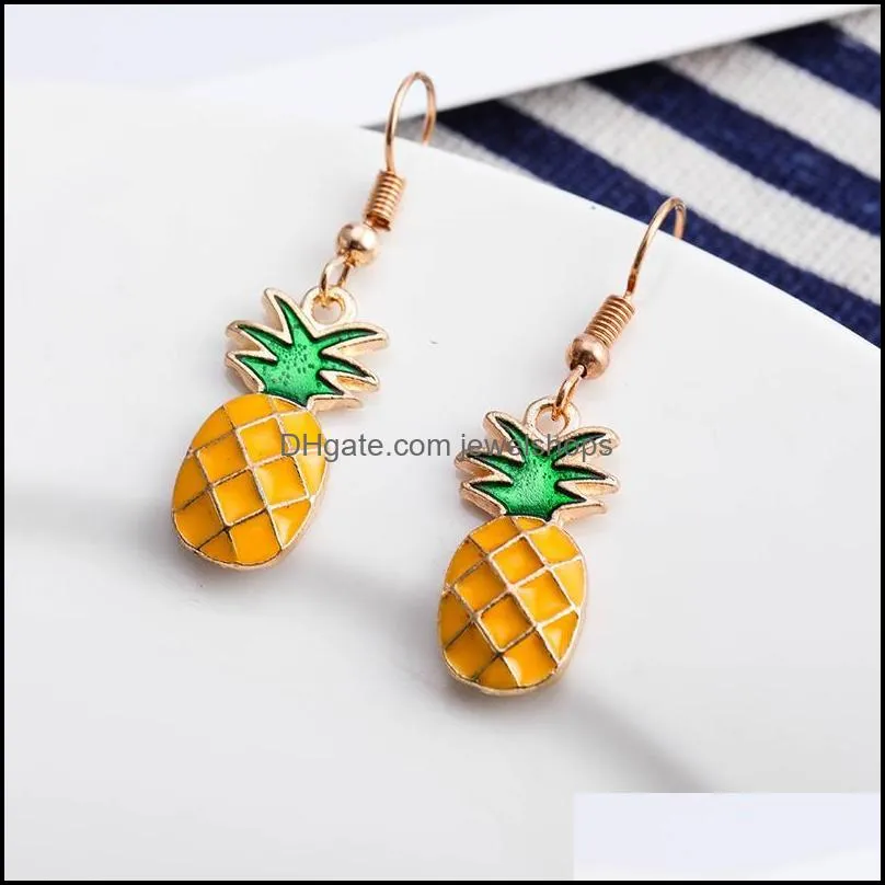 Dangle Chandelier Fashion Summer Watermelon Fruit Jewelry Earrings Creative Strawberry Grapefruit Kiwi Pineapple Girl Party Gift