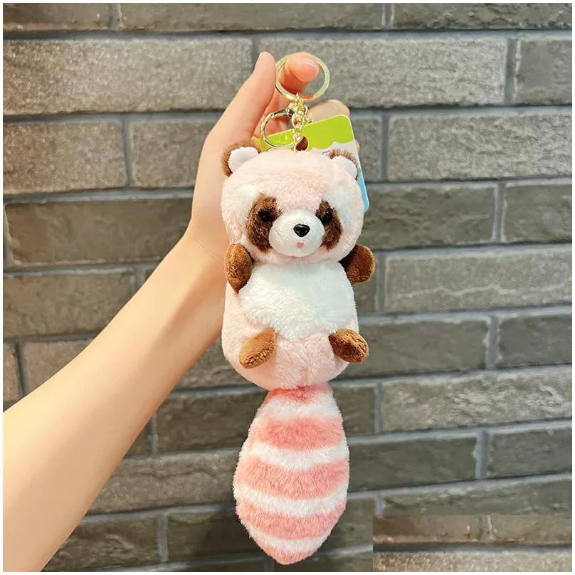 Cute Veet Raccoon Plush Lovers Small Pendant Wedding Doll Cloth Accessories Wholesale Keychain Dhezm