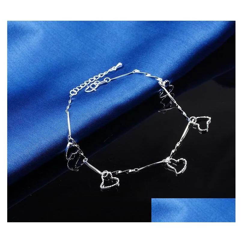 925 sterling sliver anklets bracelet for women foot jewelry inlaid zircon ankle bracelets on a leg personality gifts