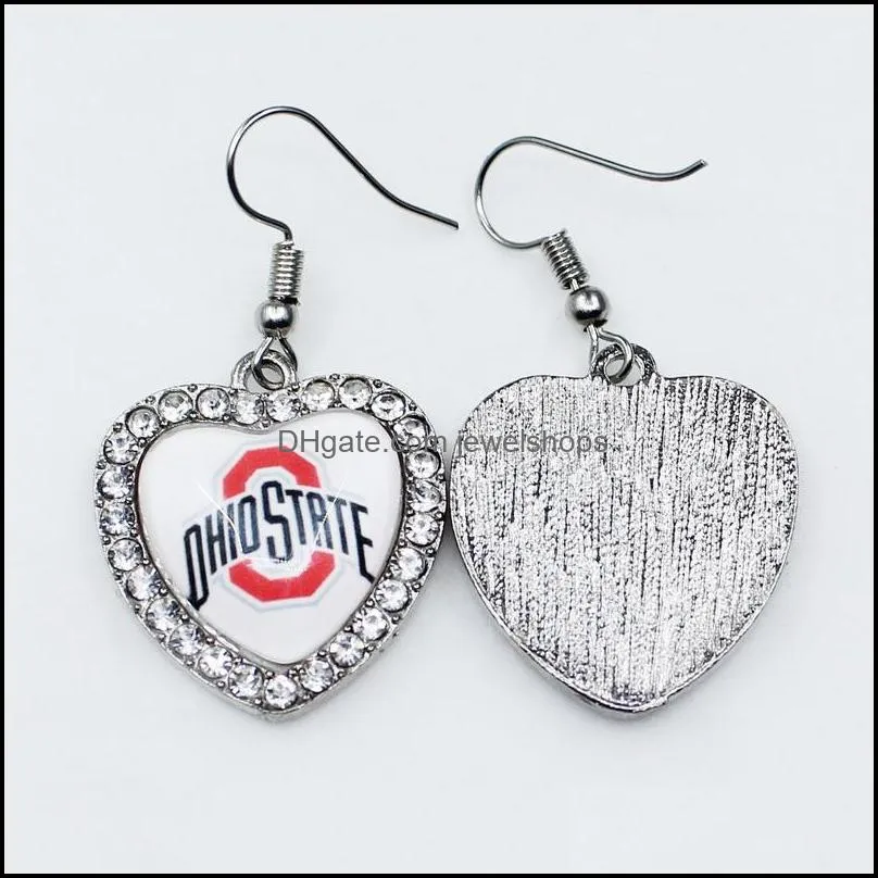 US Ncaa Football university Team Ohio State Buckeyes Dangle Charm DIY Necklace Earrings Bracelet Bangles Buttons Sports Jewelry
