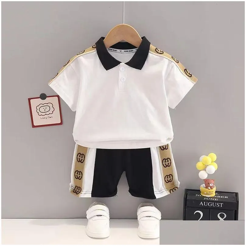 clothing sets 2pcs children tracksuits summer solid kids shorts t-shirts set toddler boy clothes suits girl outfits baby