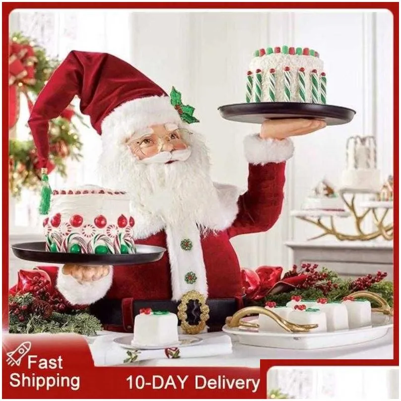 Christmas Decorations Christmas Decorations Santa Snack Plate Snowman Tray Resin Food Serving Desktop Table Party Decoration Drop Home Dhbi6