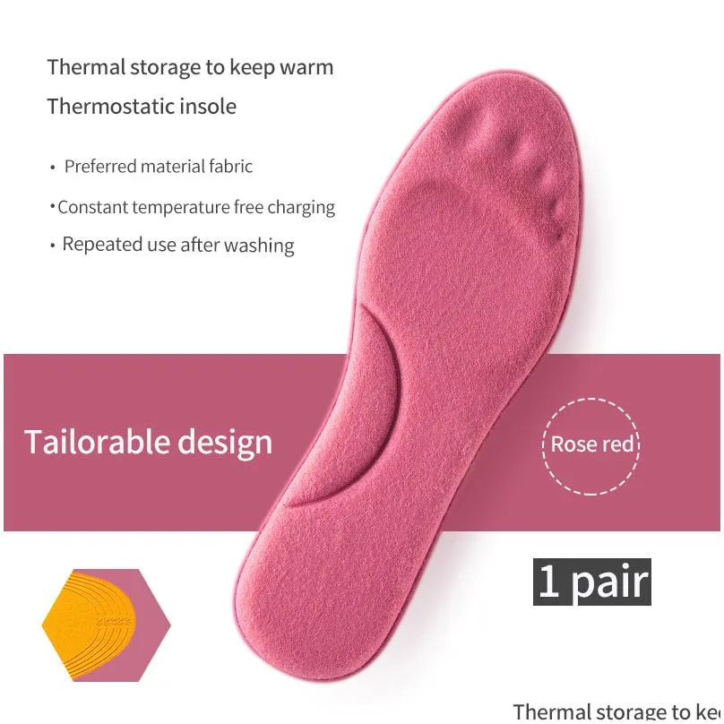 Charms 1 Pair Keep Warm Heated Soft Insoles Thermal Breathable Light Weight Winter Sport Shoes Insert For Men Women Boots Pad Sole Jew Dhuxs