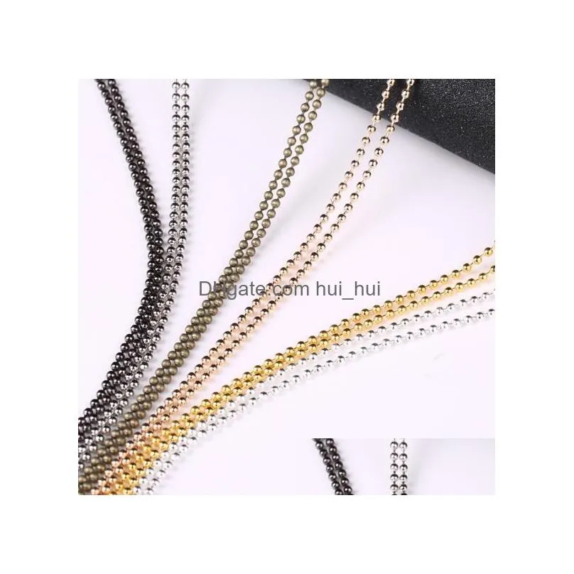 gold silvery black 1 5mm 2 4mm 70cm bead chain necklaces bead ball stainless bead chain belt buckle necklaces278x