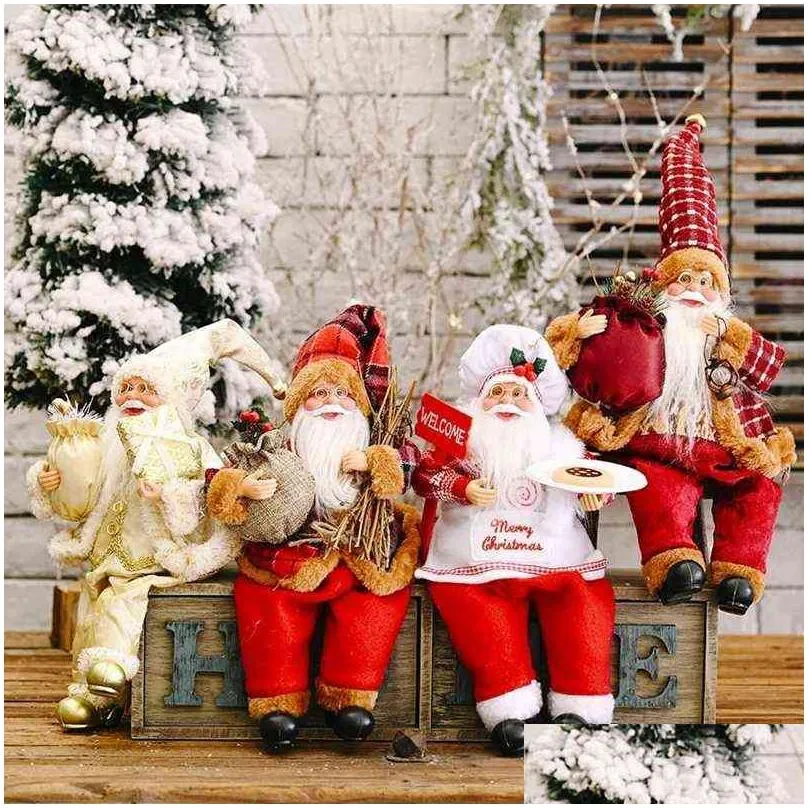 Christmas Decorations Christmas Decorations Santa Claus Doll Merry For Home 2022 Ornaments Xmas Navidad Gifts Happy New Year 2023 T220 Dhmu3