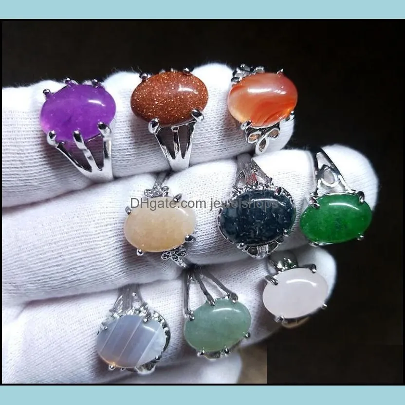 Natural Stone Rings For Women Men Mix Bohemian Style Designs Couples Designer Jewelry Engagement Accessories Gift Wholesale
